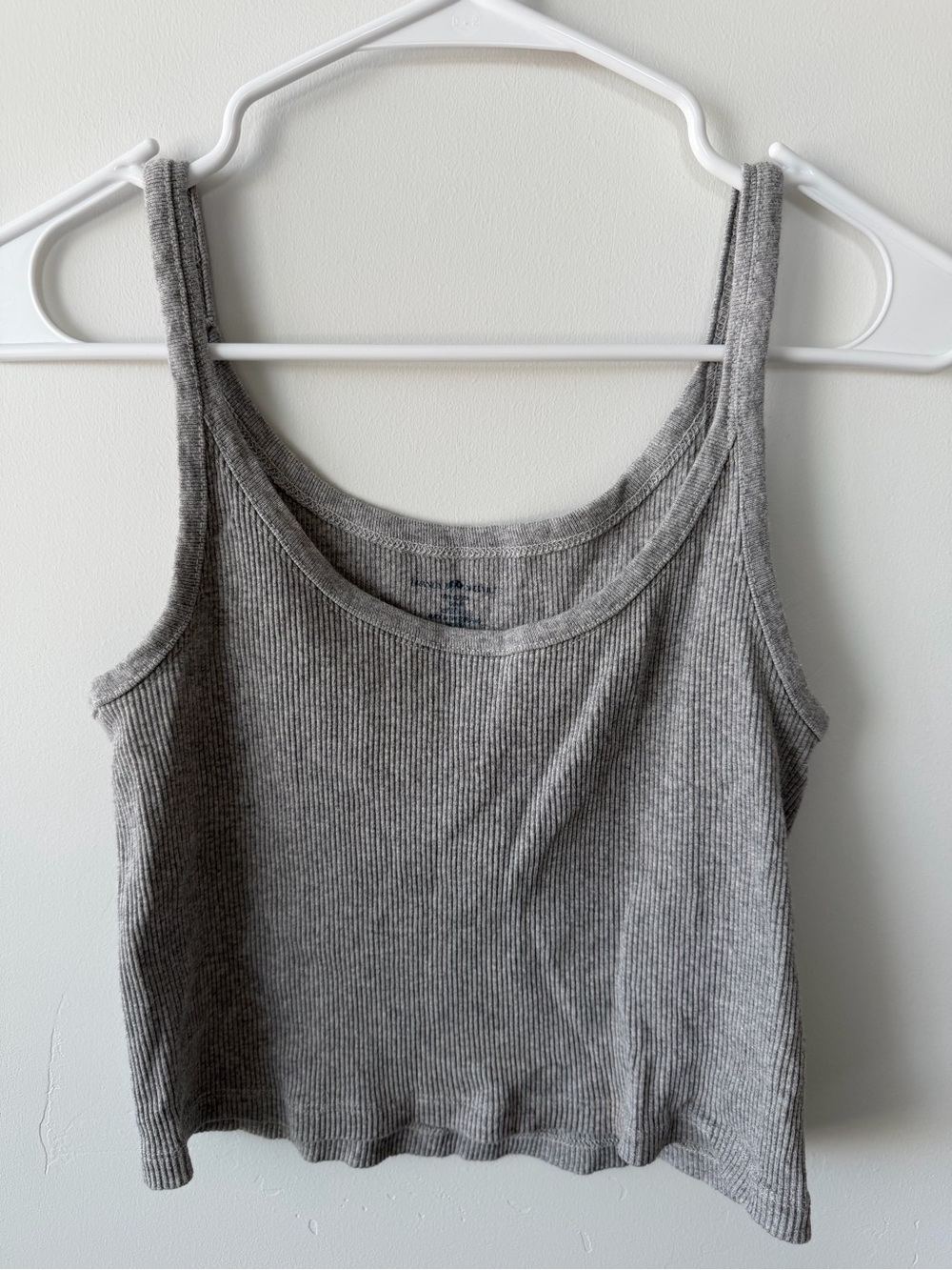 Brandy Melville Gray Ribbed Cropped Tank Top One Size